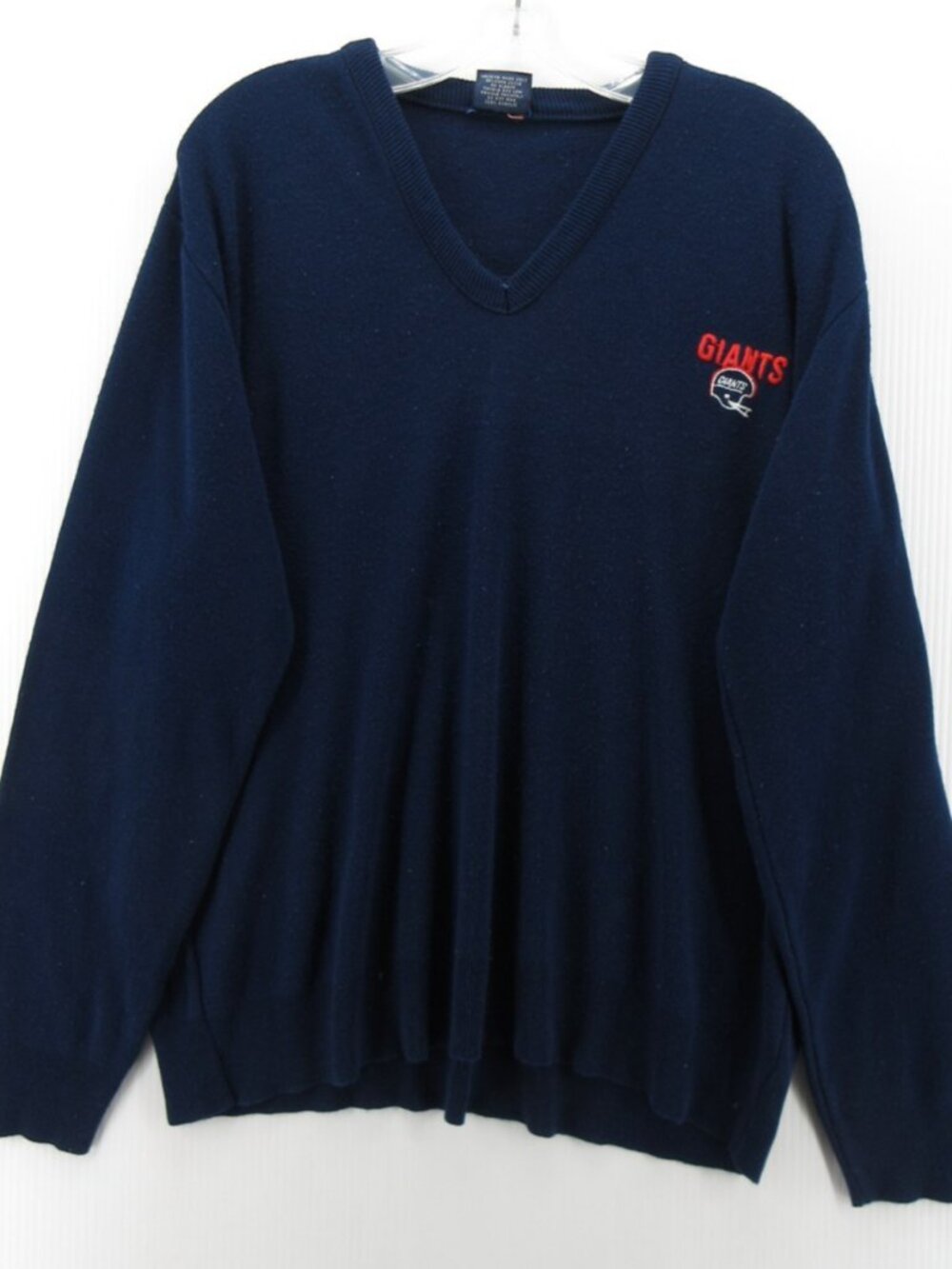 VINTAGE New York Giants Sweater Large Garan Pullover 90s USA Made *